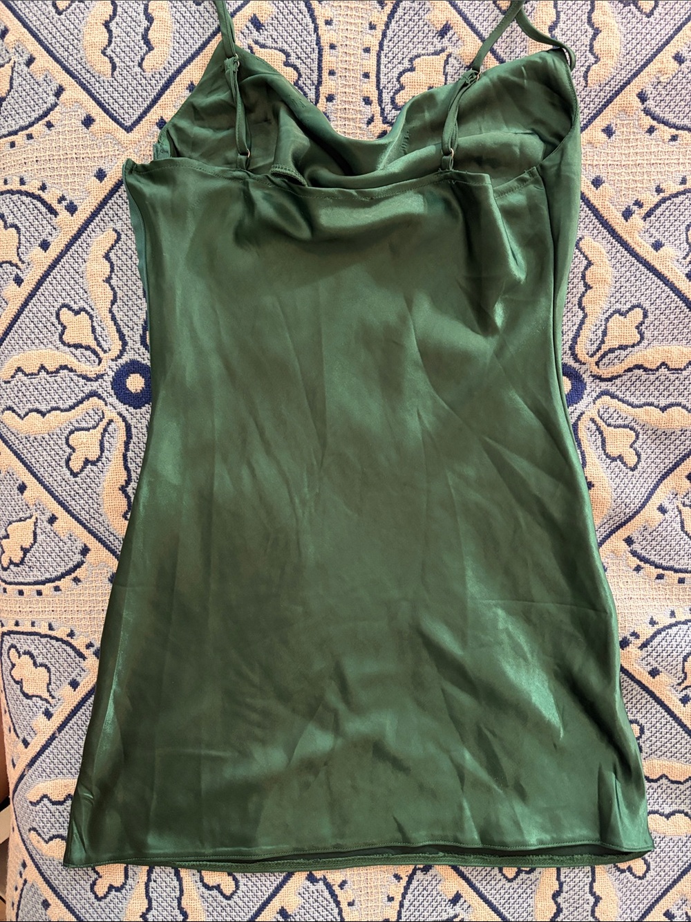 Nasty Gal Emerald Green Satin Cowl Slip Mini Dress - Picture 4 of 4
